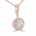 0.96 Ct Ladies Round Cut Diamond Solitaire Pendant Rose Gold